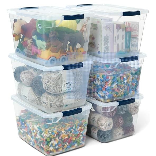 Rubbermaid Cleverstore Clear 32Qt Bins (6-Pack)