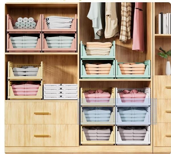 SNSLXH Stackable Closet Organizer (5-Pack)